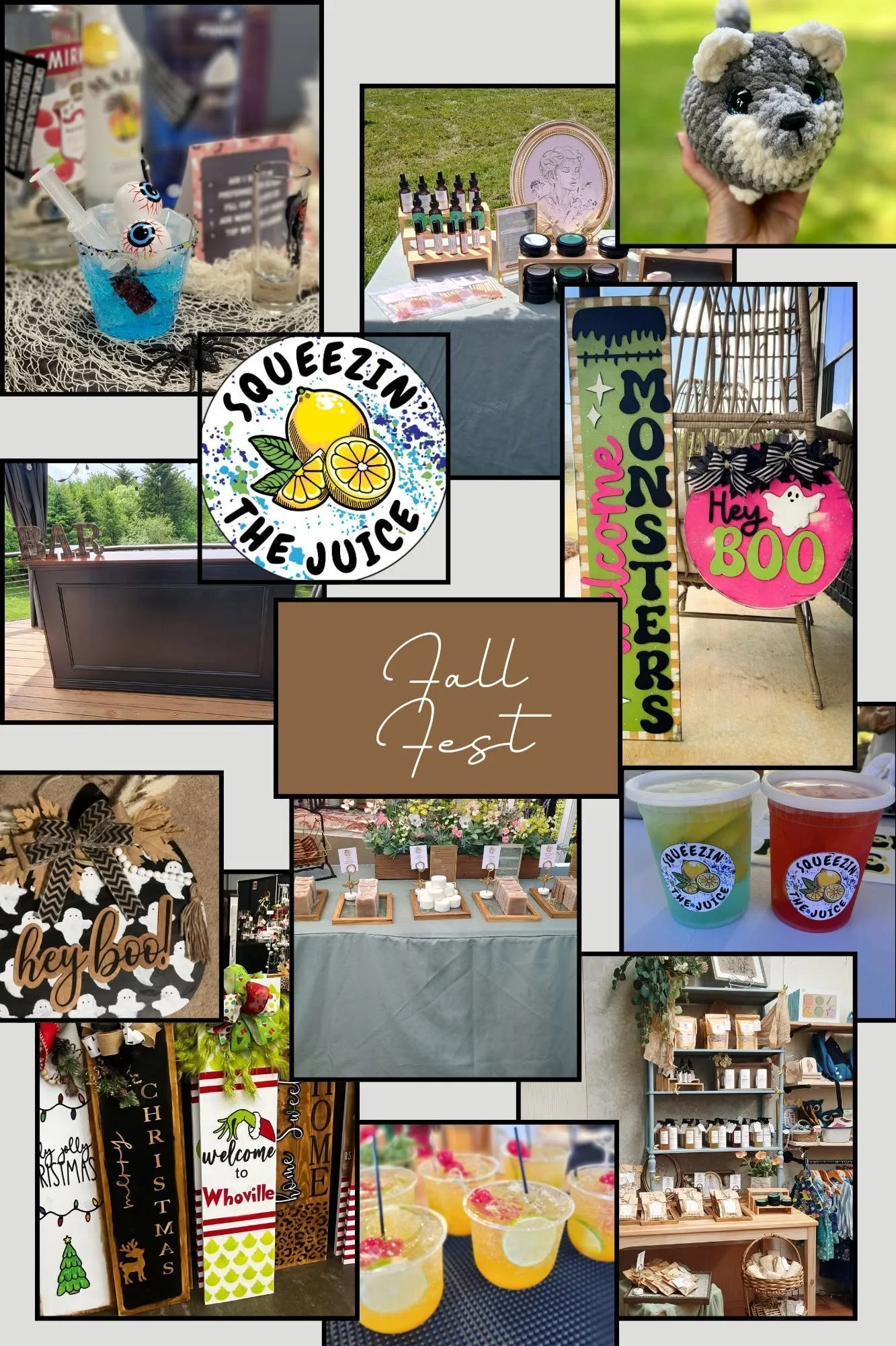 Vendors Here: Spirited Times Mobile Bar, Squeezin' the Juice, Sweet Fox Fibers, Thyme’s Grace, Tilonnies Crafts.