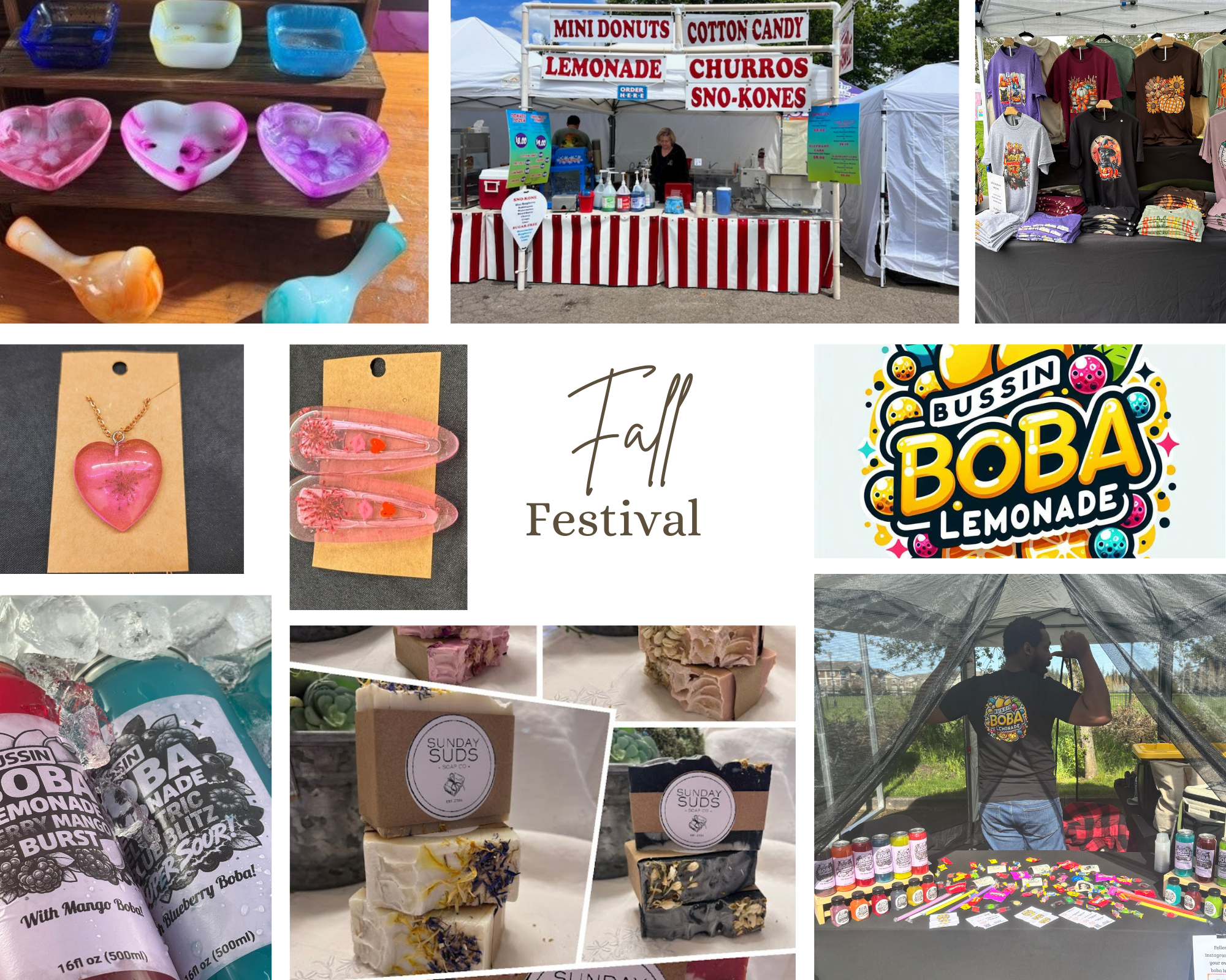 ✨Fifth Vendor Highlight!✨

Here is our FIFTH Vendor highlight for this year’s Fall Fest! Leading up to the Fall Fest, we will highlight a few vendors daily during the week. Today, we’re featuring Vera Crafts, Bussin Boba Lemonade, Sunday Suds Soap Co