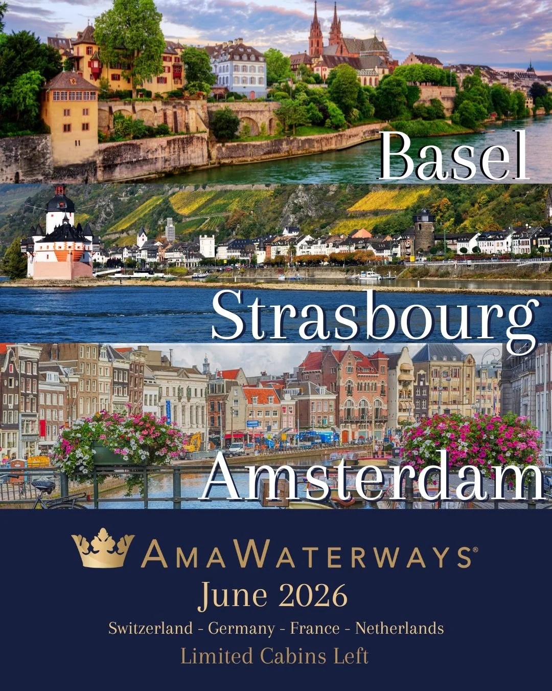 Set sail in 2026 with an Enchanting Rhine Cruise from Basel to Amsterdam | June 14&ndash;25, 2026 🛳️

Embark on an unforgettable journey aboard the AmaLucia, sailing the scenic Rhine River from Basel to Amsterdam - 7 magical nights discovering charm