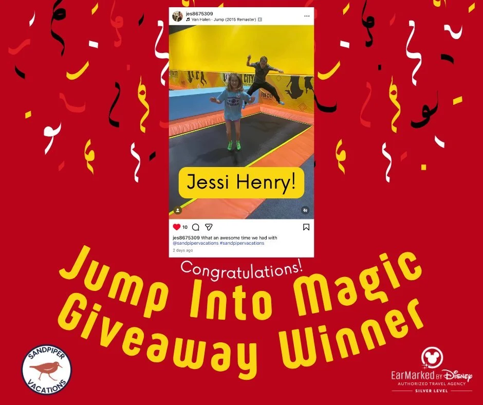 🎉 We have a winner! 🎉

Congratulations to Jessi Henry for winning our Jump Into Magic giveaway! Jessi and her family will be enjoying our Cool Kids' Summer Disney Gift Basket straight from Sandpiper Vacations! 🏰✨

A huge thank you to ALL the incre