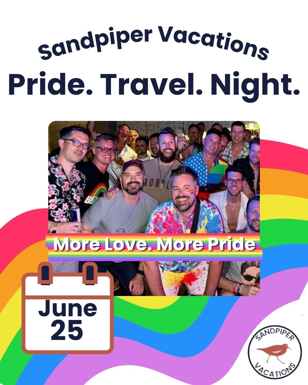 🌈 Celebrate Pride, Community, and the Joy of Travel! ✈️❤️

Join Sandpiper Vacations for Pride Travel Night on Thursday, June 25, from 5:00&ndash;7:00 PM at Noble Cut Distillery in Gahanna, Ohio. Enjoy an evening of connection, inspiration, and explo