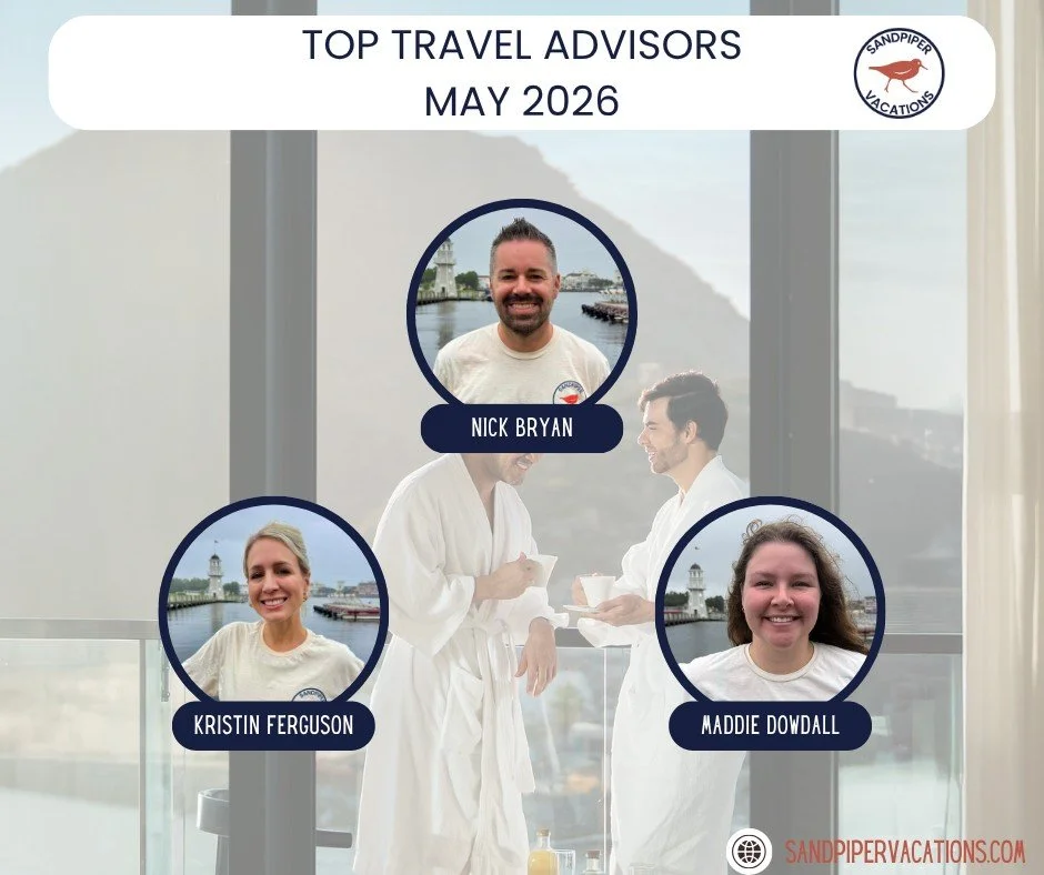 🎉 May Top Advisors 🎉

Big shoutout to our top 3 travel advisors from May! ✨
👏 Nick Bryan
👏 Kristin Ferguson
👏 Maddie Dowdall

These three are out here turning dreams into itineraries and we are SO grateful for the energy, expertise, and heart th