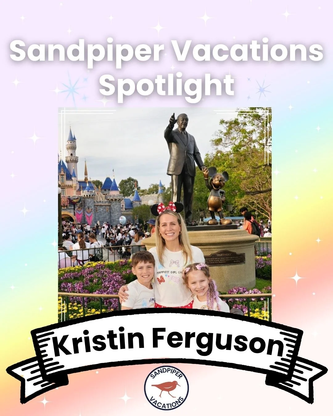🌟 June Sandpiper Vacations Spotlight: Kristin Ferguson 🌟

We're excited to celebrate Kristin Ferguson, an incredible Travel Concierge and valued member of our Leadership Team! 🎉

Kristin's passion for travel, attention to detail, and dedication to