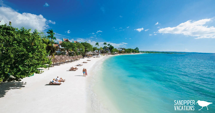 Tropical beach with white sand and turquoise water
