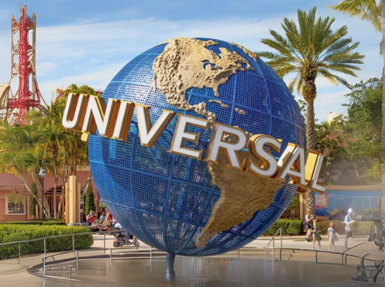 The Universal Studios globe fountain