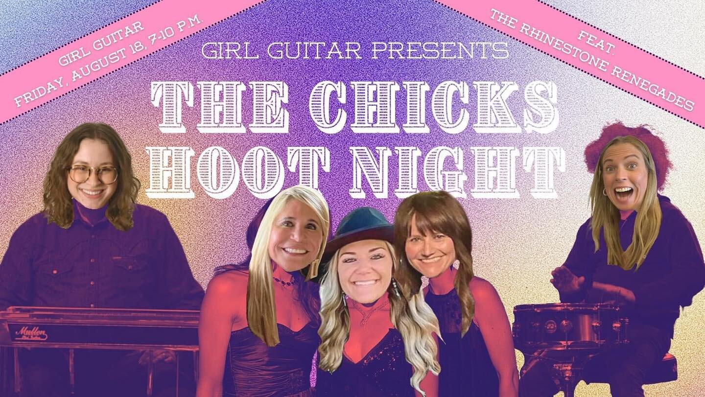 This is gonna be fun! Come check us out this Friday night performing where the magic happens every week - at The Girl Guitar Studio! Music starts at 7:30! Lots of amazing performers all paying tribute to The Chicks! We are closing the show at 9:00 PM