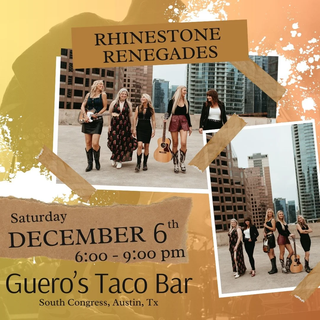 ✨ Saturday Night! ✨ 

Come see us live at Guero&rsquo;s Taco Bar on South Congress! We&rsquo;re on in the beer garden from 6-9 PM!

@guerostacobar @girlguitaraustin @mandyrowden @carol.evans.5811 @dedelally @dedelallymusic @taranash @rhinestone_reneg