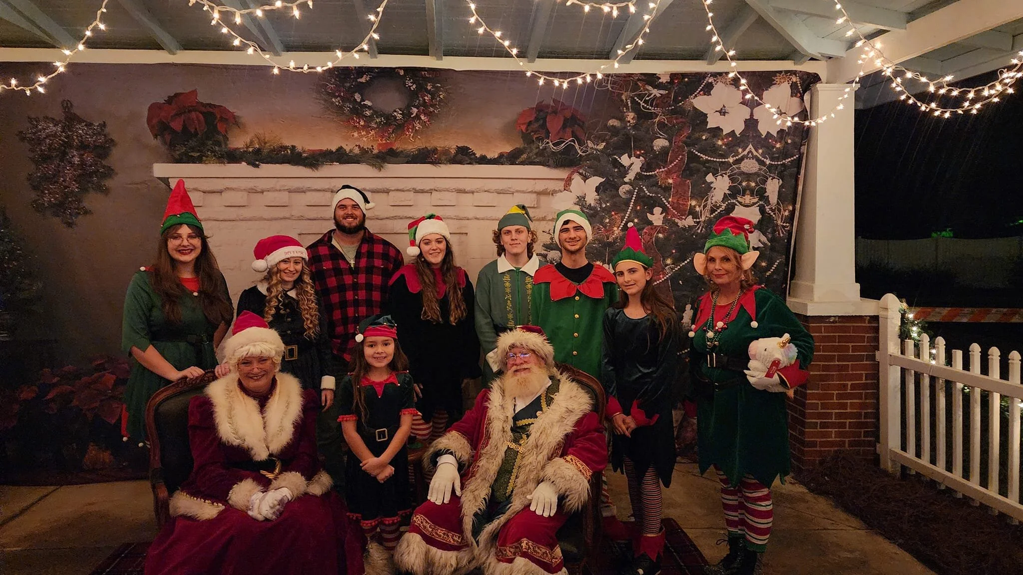 Santa, Mrs.Claus and their Elves Family