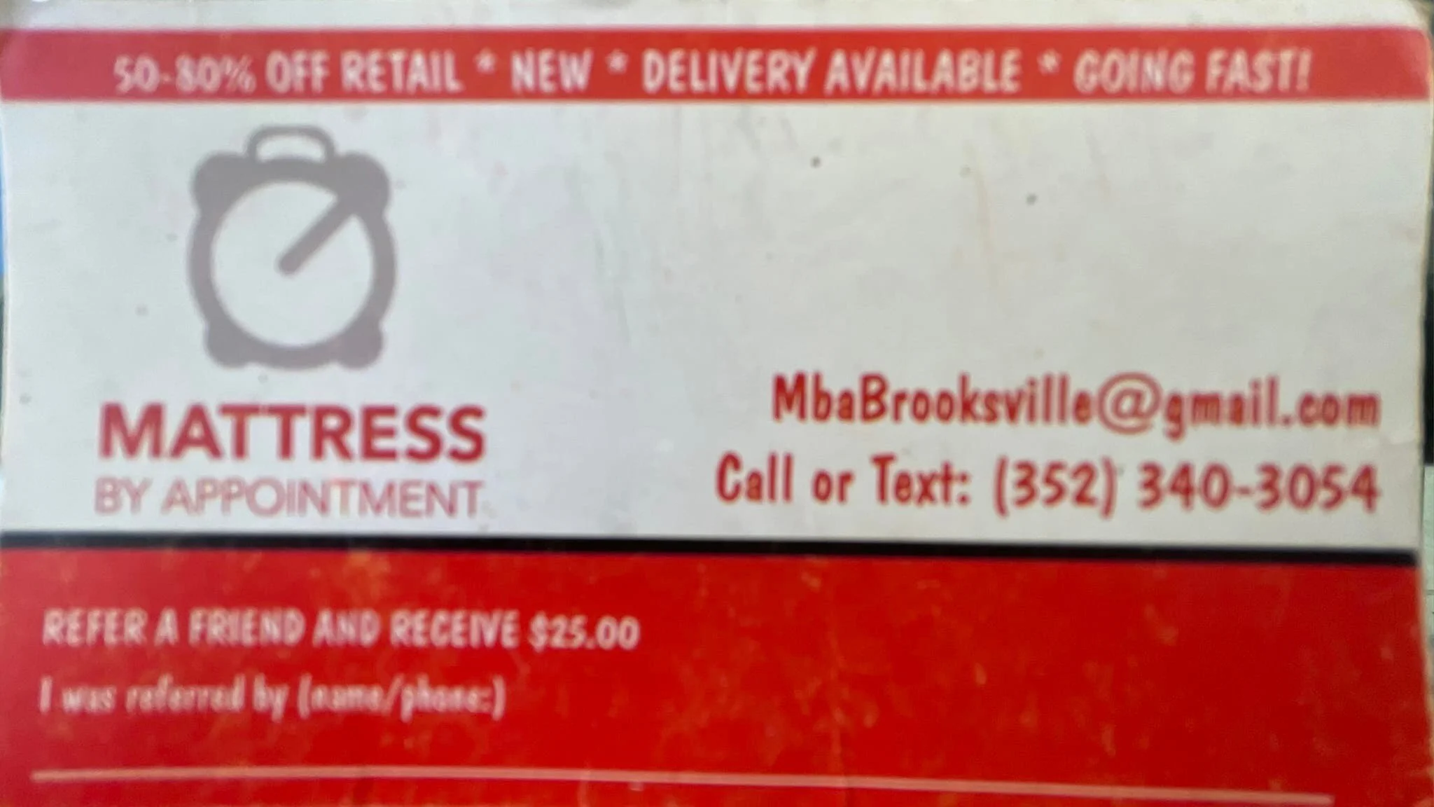 📣 We wish to give Josh Dancsak, a local Firefighter, who sells mattresses when not on duty, a BIG shout out!!
Please check out his store if you are looking for a mattress.  He is located at 18628 Cortez Boulevard in Brooksville, by appointment.
