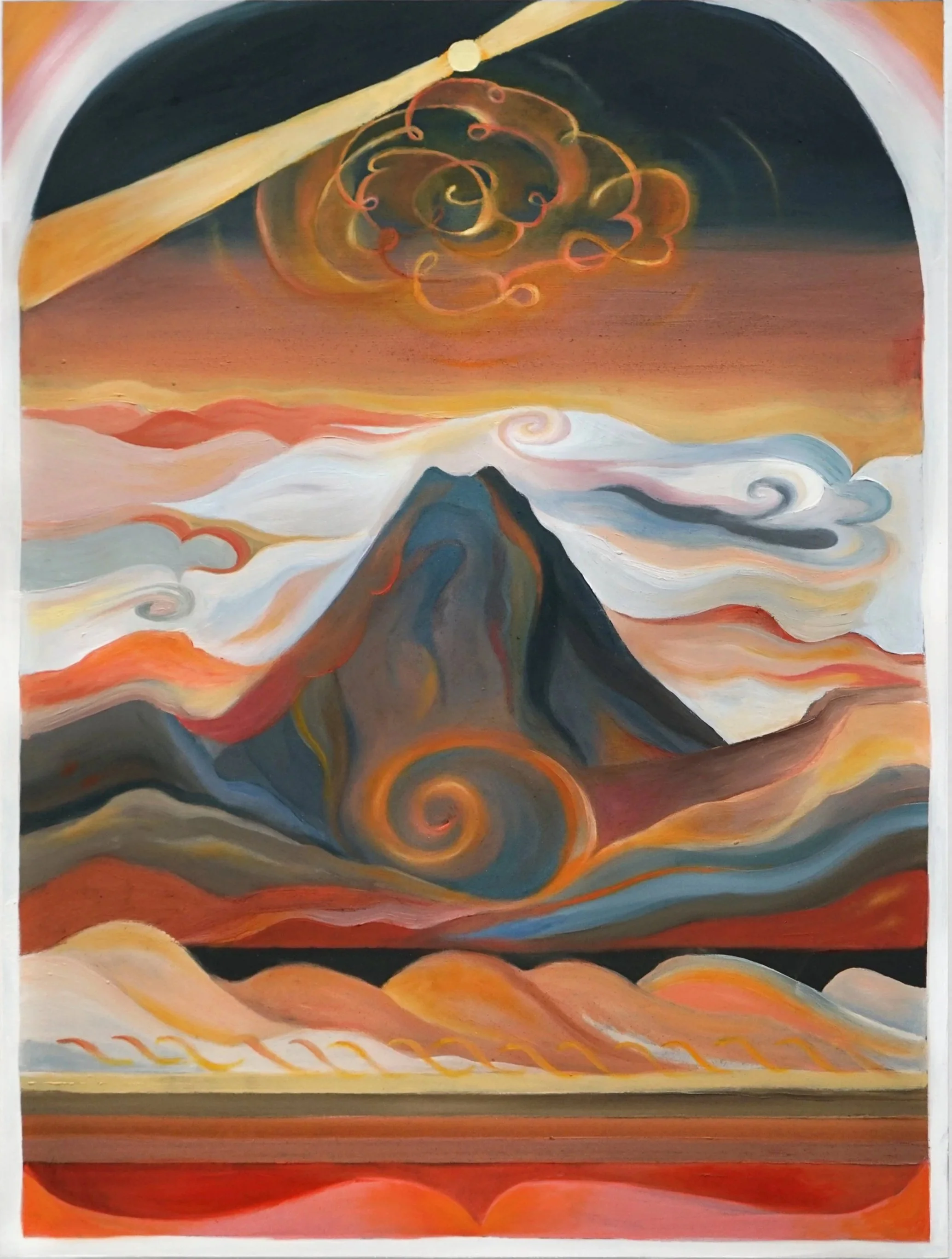 "Cloud Over Corazon Peak," 2026 | Oil and wax on wood panel | 16 x 12 inches