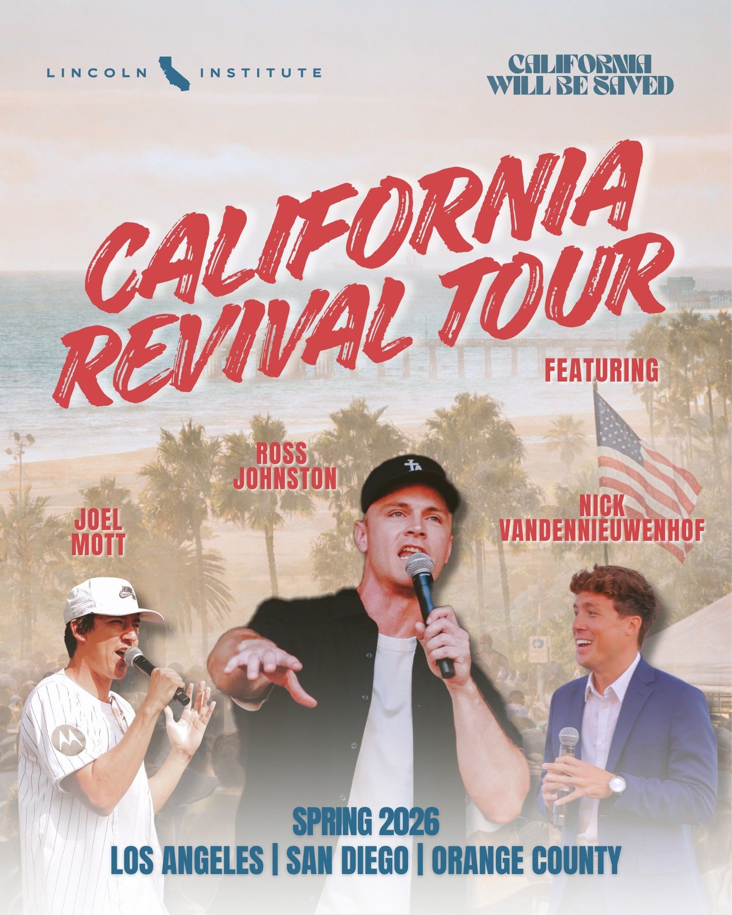 🚨 JUST ANNOUNCED 🚨
Introducing the CALIFORNIA REVIVAL TOUR, our first-ever Southern California campus tour!

There is an awakening happening on college campuses right now, and a new generation of young leaders is rising up to the call. The time to 