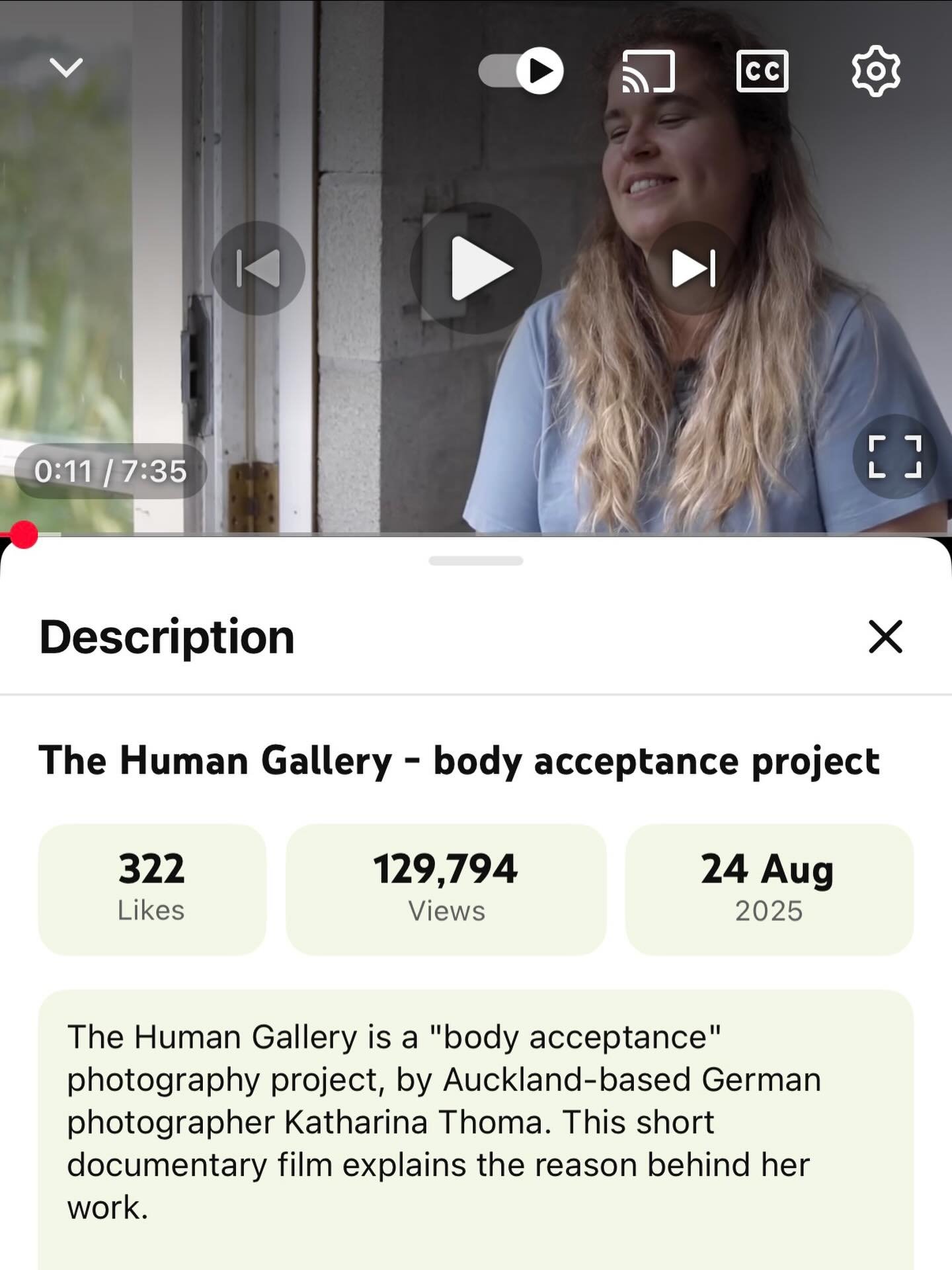 Since posting @thehuman.gallery&rsquo;s brand story on YouTube in August, it&rsquo;s had nearly 130,000 views - I&rsquo;m so thrilled that the body empowerment project by @katharinathoma_ is getting the reach it deserves ✨

@beauandarrowfilms 
Auckla