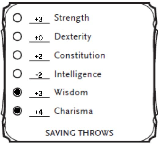 creating a dnd characters saving throw