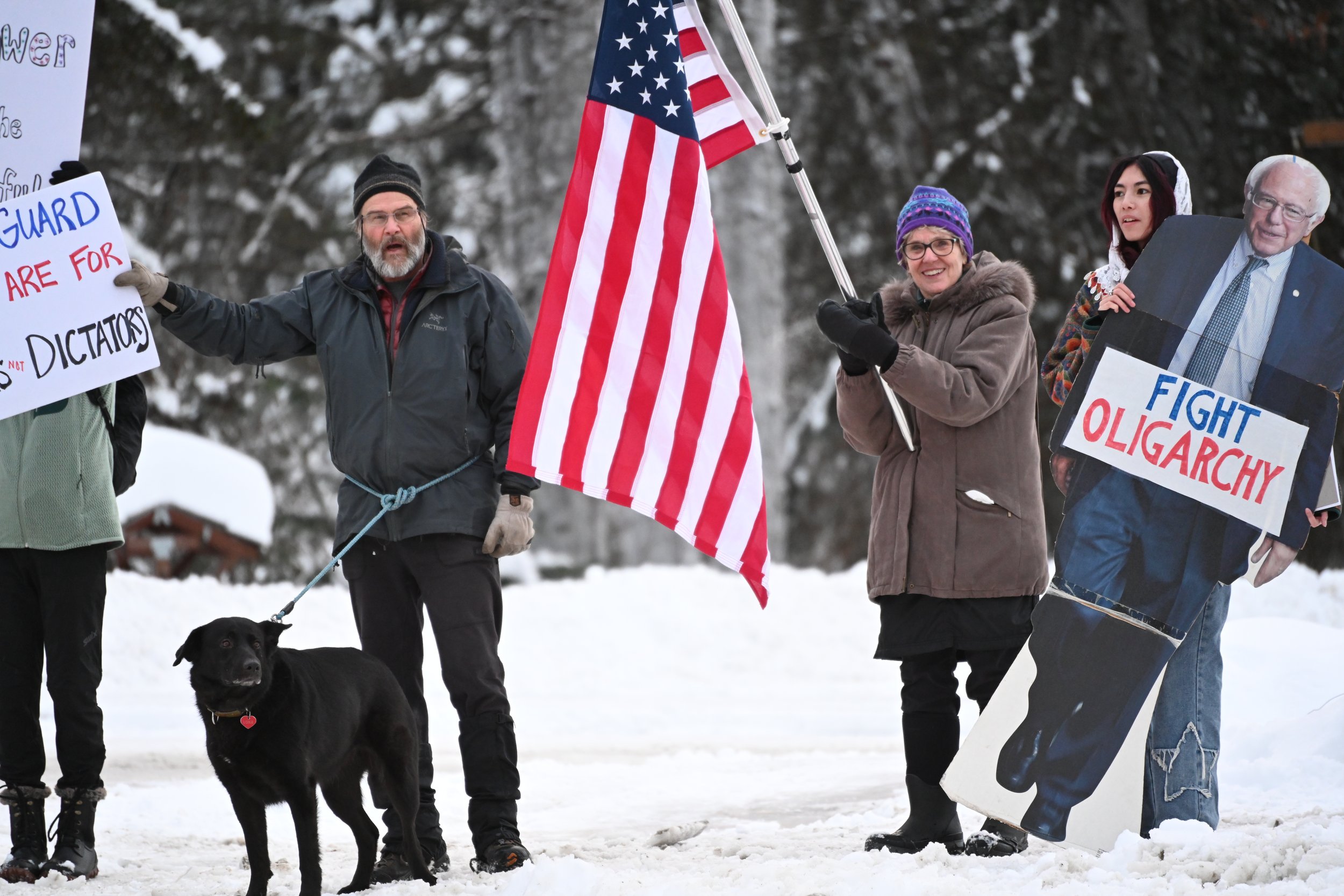 Protestors Brave Cold and Slush in Saturday Demonstration