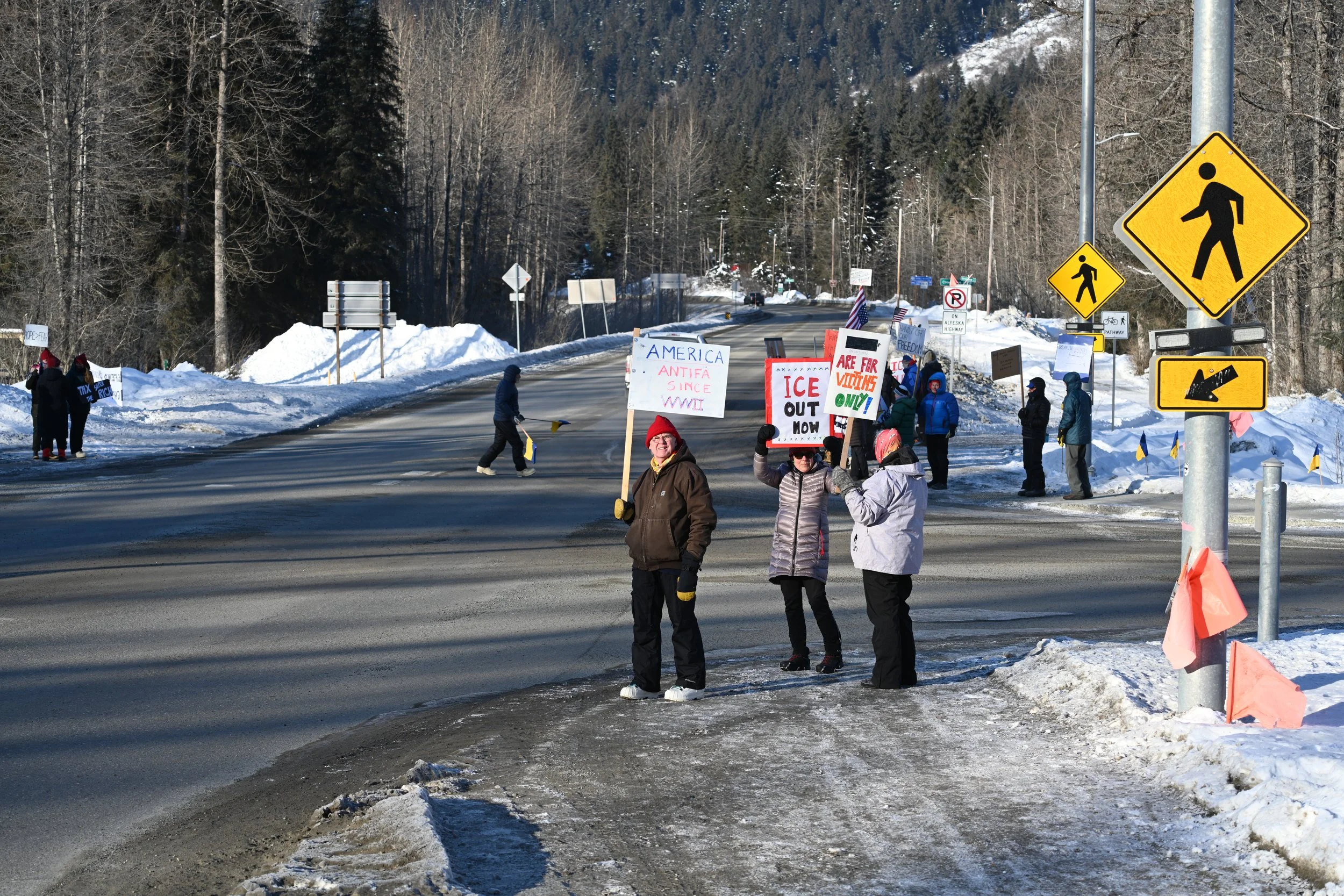 Trump Protest Draws Two Dozen locals