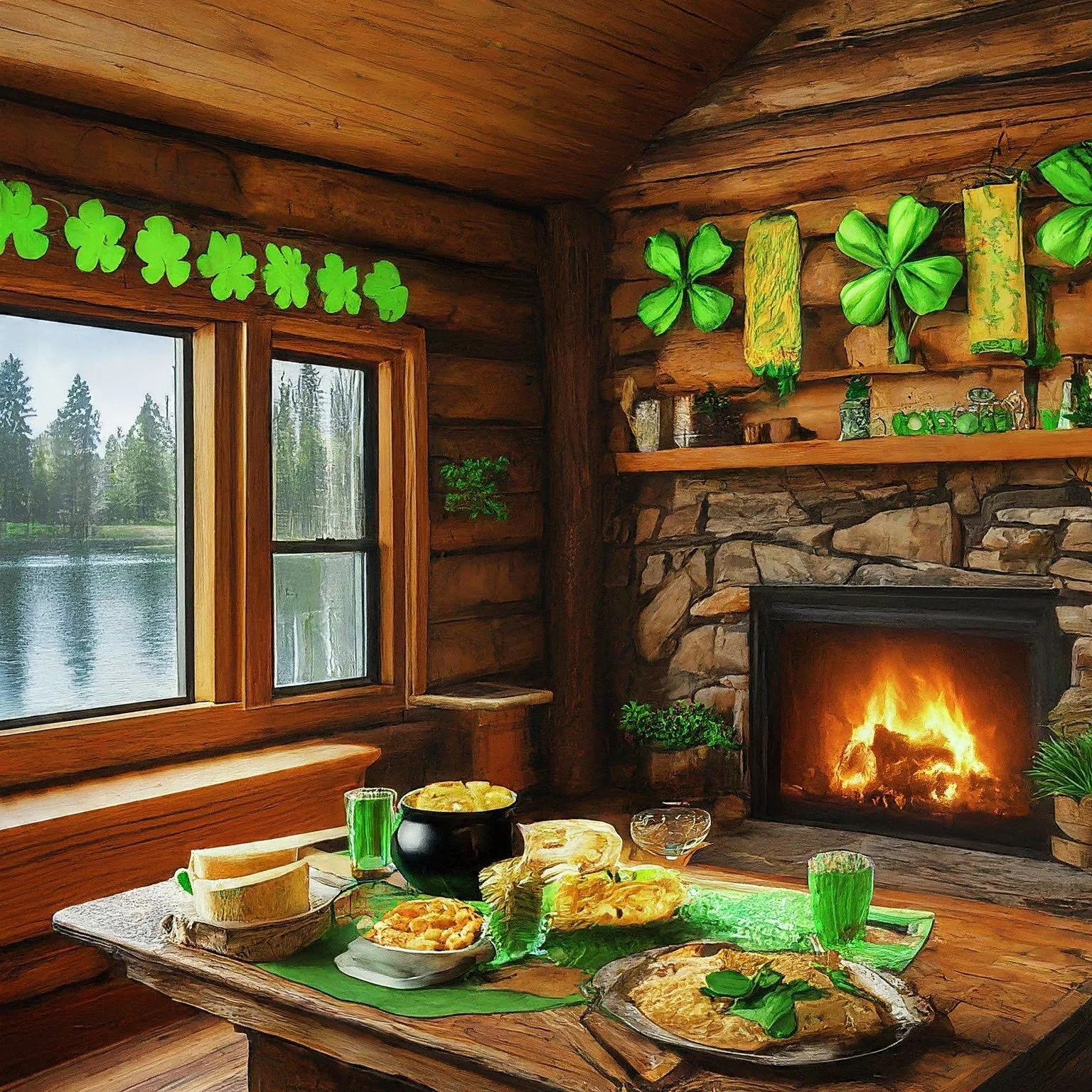 St. Patrick's Day Celebration at Bass Lake's Willow Cove Cabin Rental