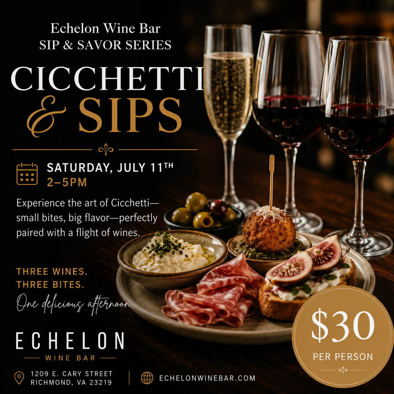 Sip &amp; Savor Series - Cicchetti &amp; Sips
