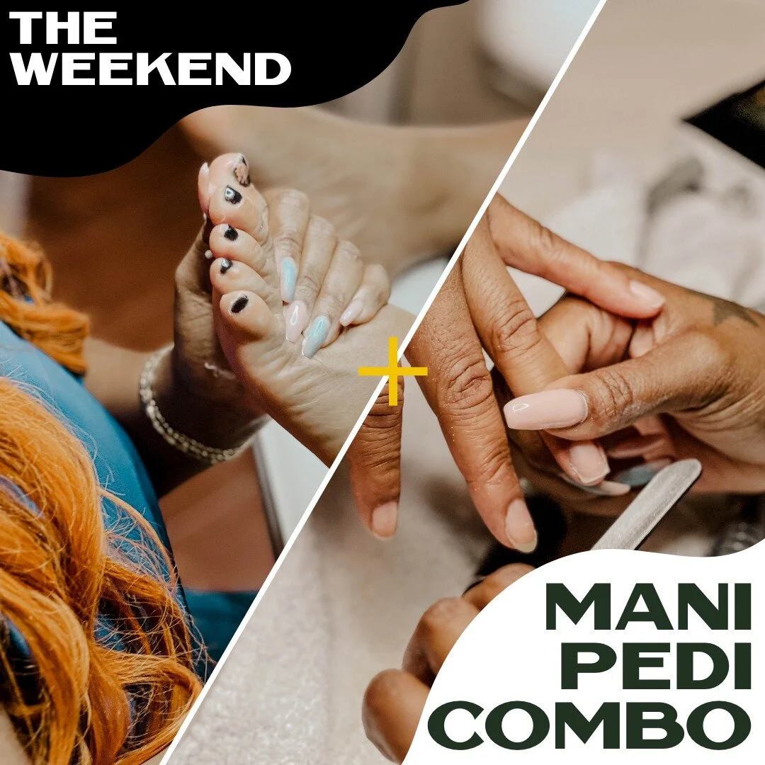 The Weekend Mani-Pedi combo; Give yourself the care you deserve this weekend. Book at link in bio