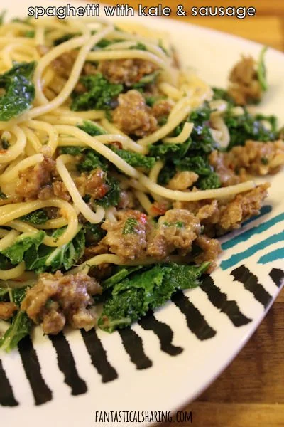 Spaghetti with Kale and Sausage