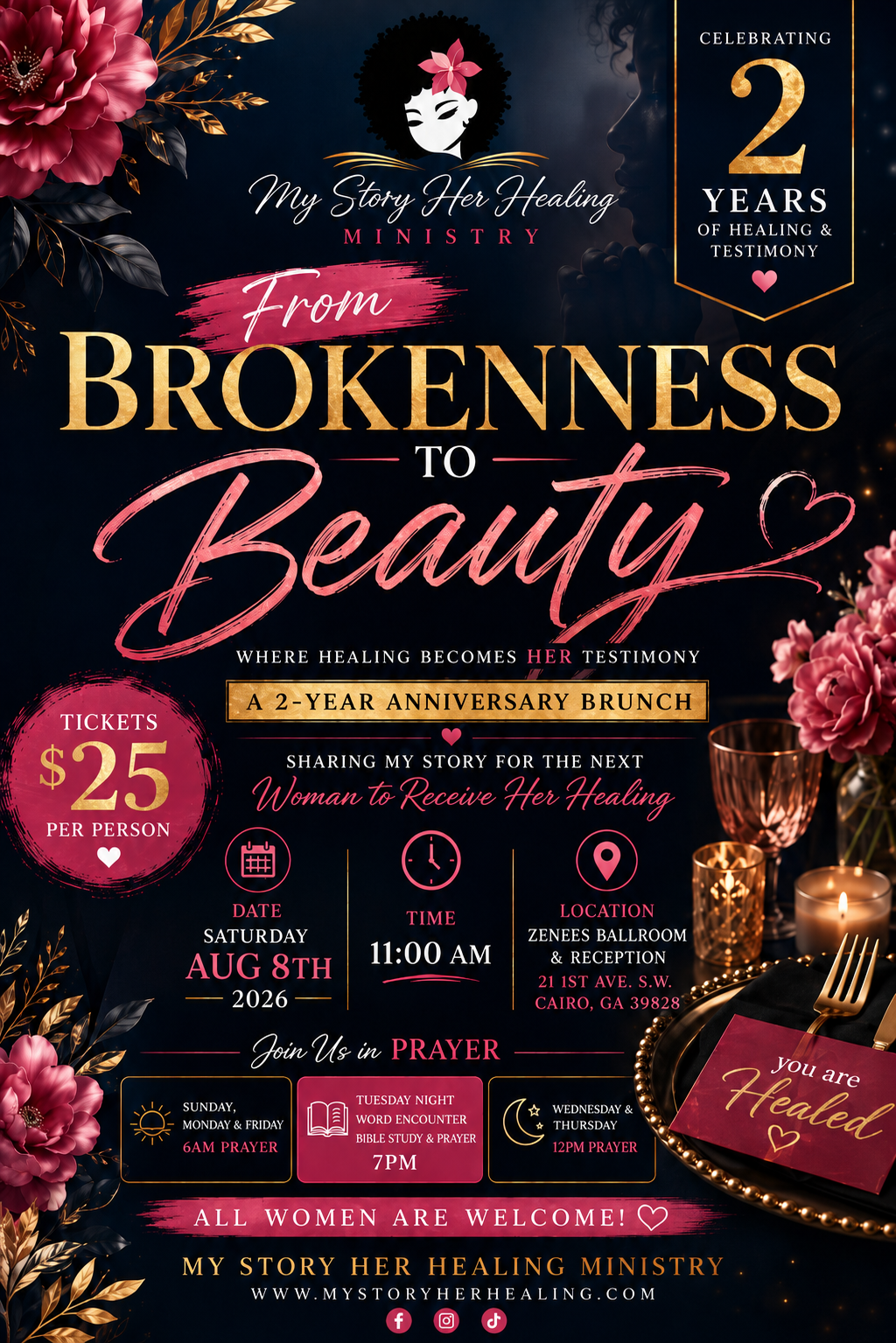 2 Year Anniversary “From Brokenness to Beauty Brunch”