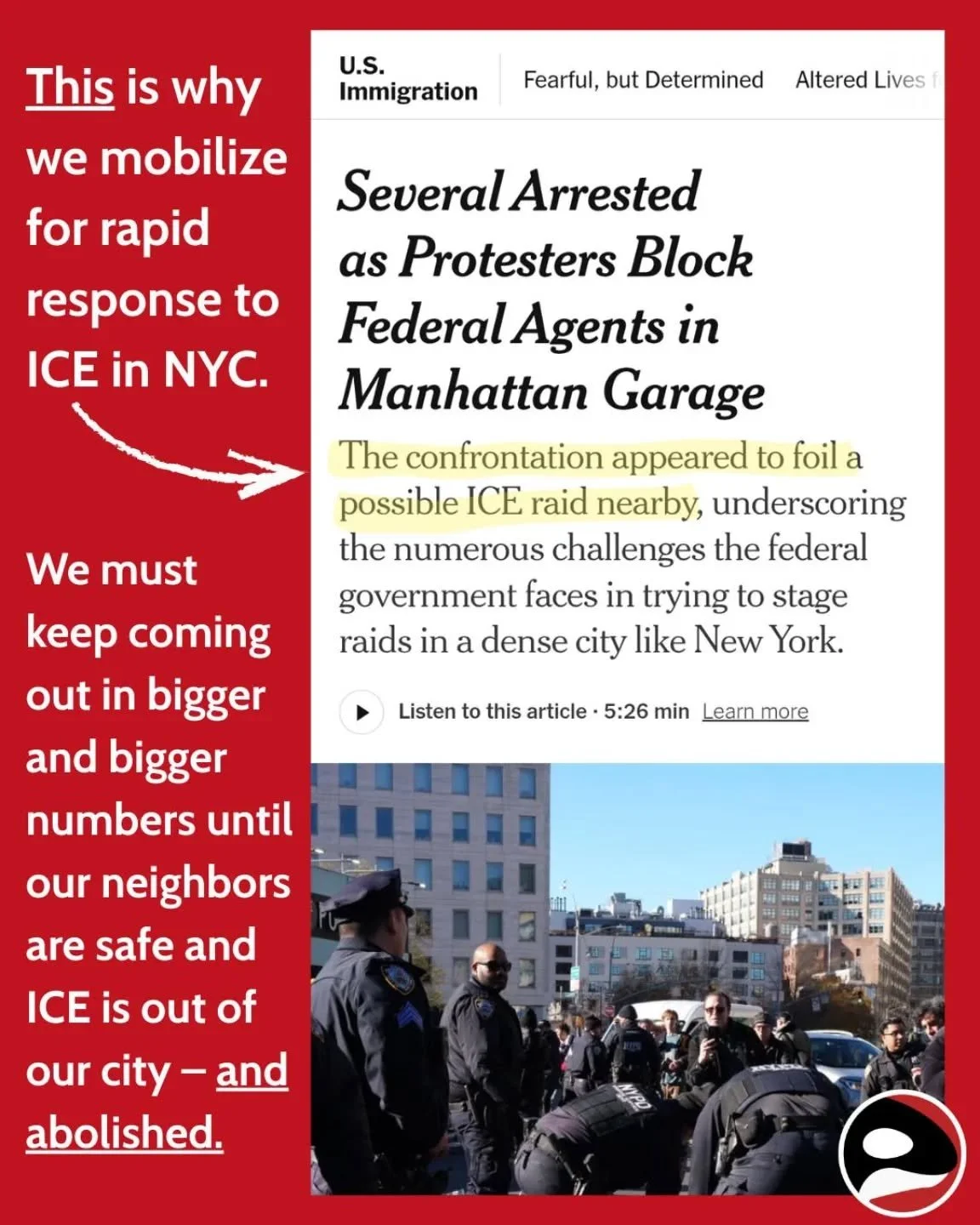Sending strength to the brave New Yorkers arrested by NYPD as it colluded with ICE today in Chinatown. Today's rapid response is proof of what's possible when people mobilize quickly to defend their neighbors from fascism.