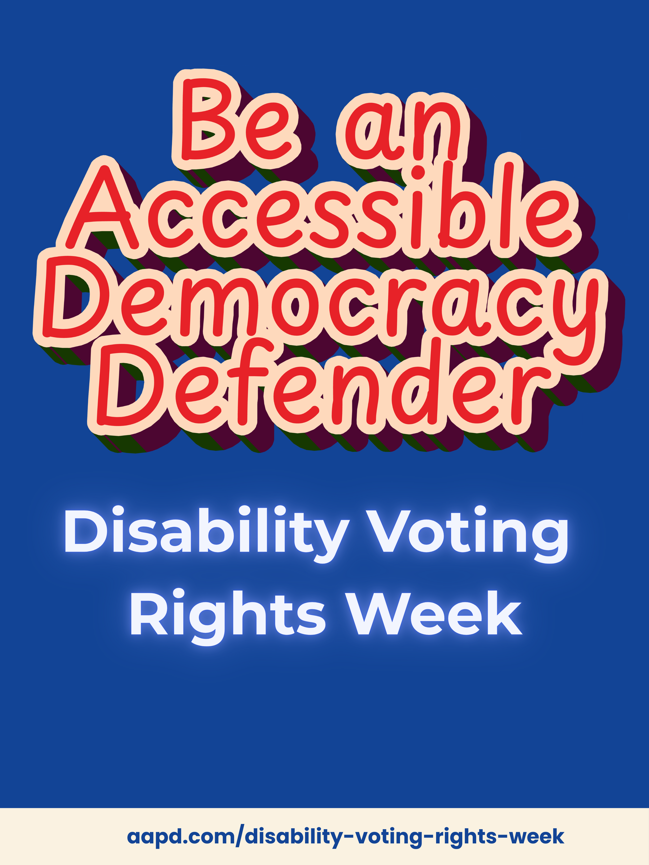 Disability Voting Rights Week (DVRW), September 14-18, 2026, is a nonpartisan movement hosted by the American Association of People with Disabilities' REV UP campaign. DVRW is about advocating for accessible futures, celebrating community, and buildi