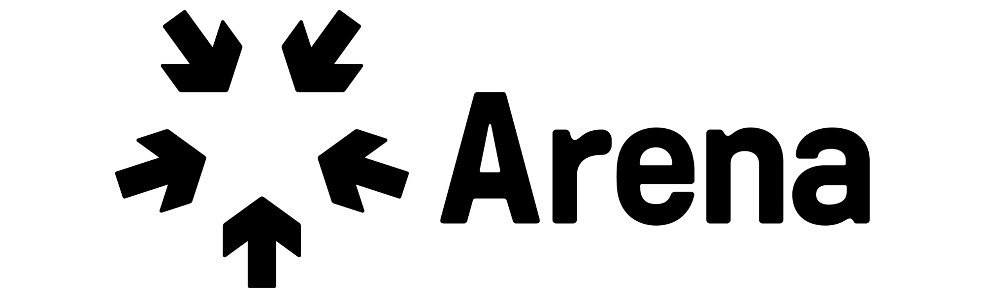 Logo with a star and four arrows surrounding it, and the word 'Arena' beside the star.