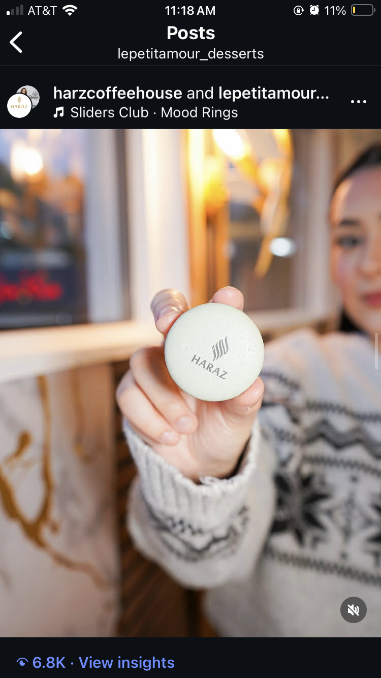 Custom printed Haraz macaron made by Le Petit Amour
