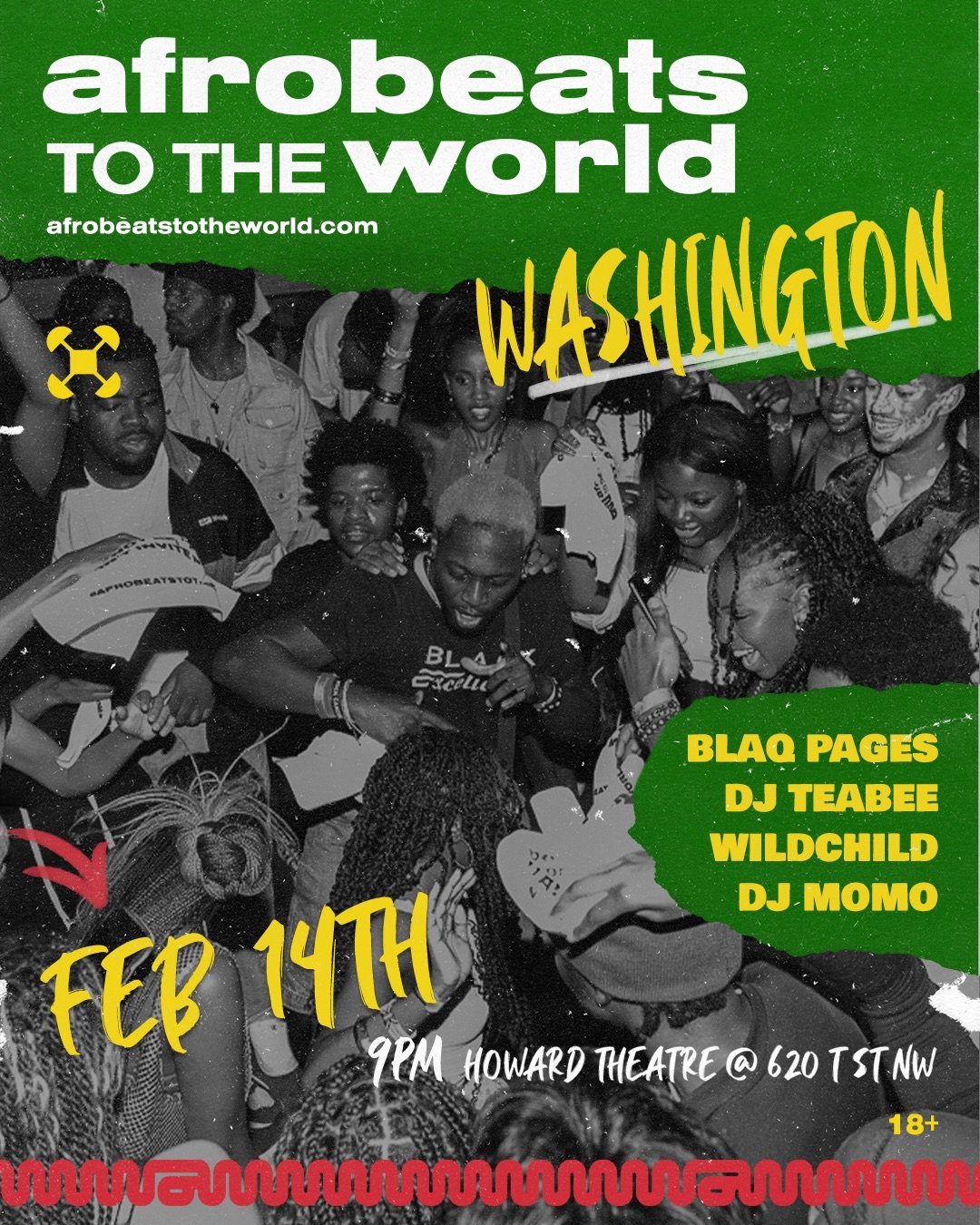 WASHINGTON, DC 🎧🔥
This one&rsquo;s about to be DIFFERENT 🌍🎶

Feb 14 | Afrobeats To The World
🎧 @blaq.pages @bigteabee @djwildchild @motionwitmo
💃 @nksogorgeous

Early Birds SOLD OUT
Group discounts still live 🎟️

#afrobeatsdc  #afrobeatstothew