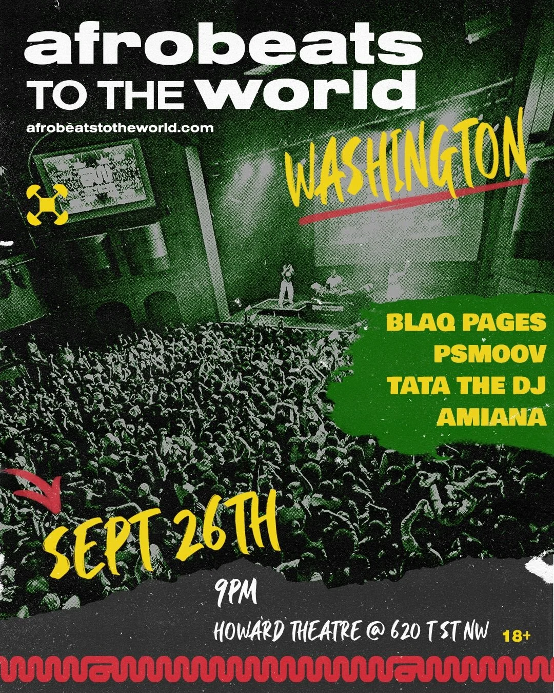 WASHINGTON, DC 🔥
 We&rsquo;re bringing Afrobeats To The World to The Howard Theatre for a night you won&rsquo;t want to miss 🌍🎶

📅 Saturday, September 26 📍 The Howard Theatre

🎧 @blaq.pages @whoisamiana @djpsmoov @gudumtata 🔥
 💃 @mandy_ani @p