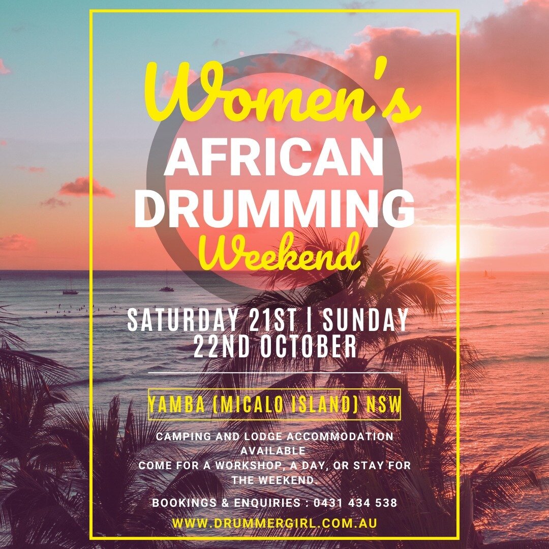 Come and join us! October 21st &amp; 22nd. Bookings details on flyer. 

#africandrummingwomen #drummergirl #drumwithsimone #retreatsforwomen #simonelang #drumjoy