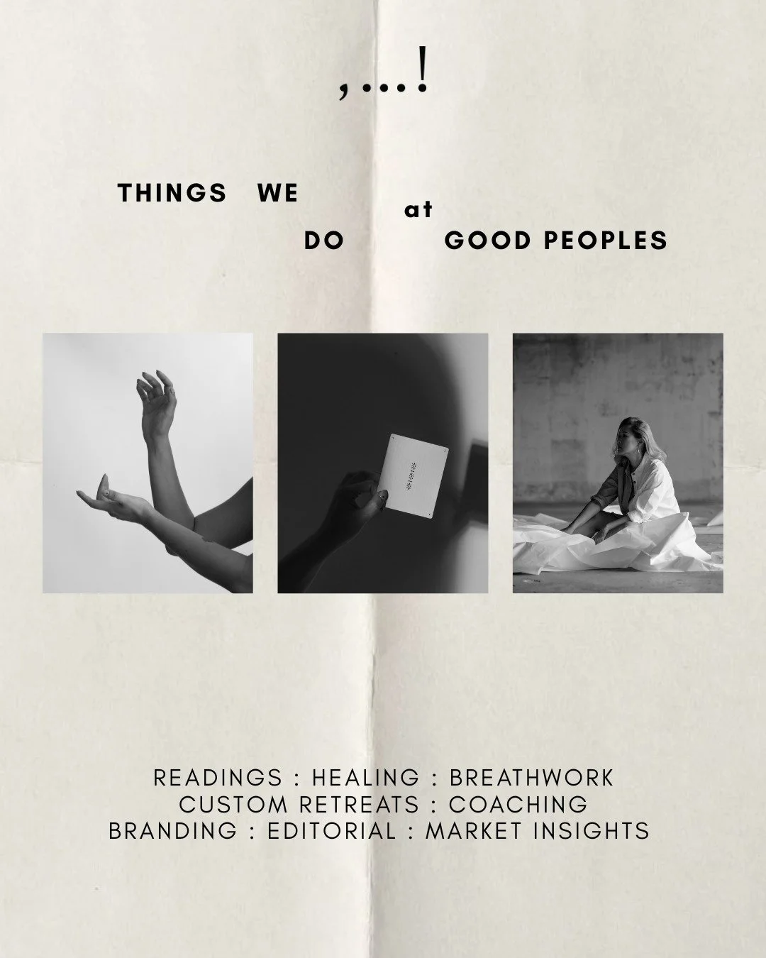 It's probably about time we made a list of the services available at @_good_peoples_!

And obviously this is the royal "we" because Good Peoples is really just Christina Ko.

But for ease of reference, here is a general list of things I'm w