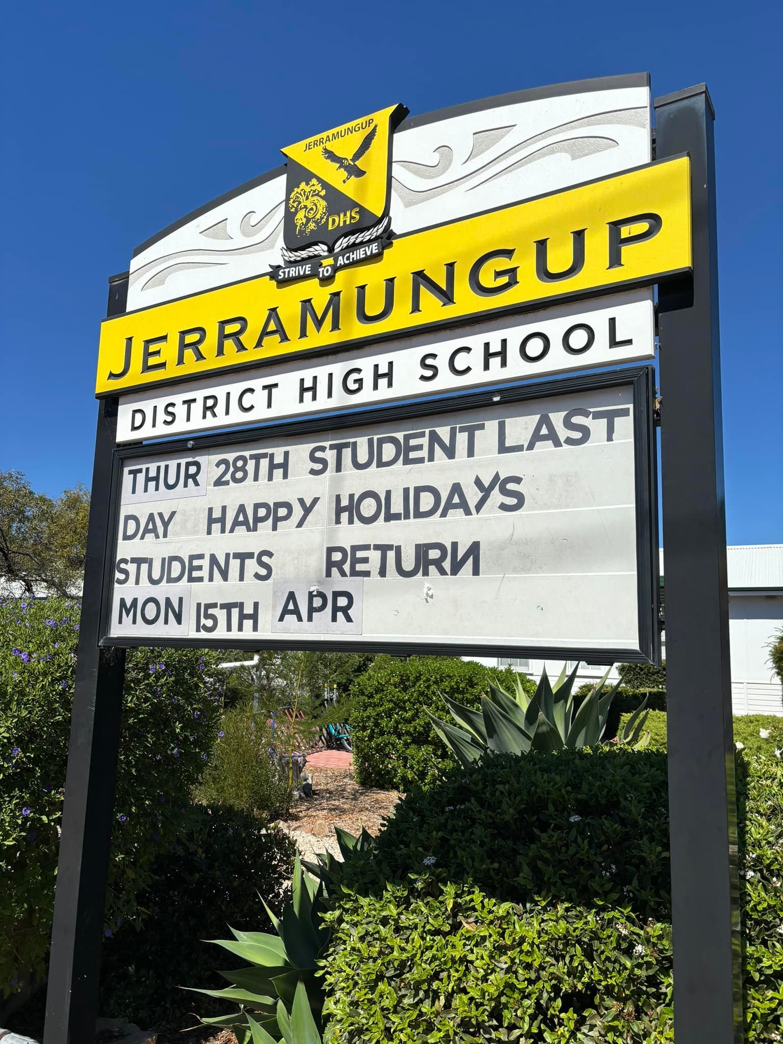 Thanks to Ms Robb from Jeramungup District High School for inviting our principal Mrs Kirkwood to come and speak with our students today. It was a fantastic experience that allowed students and staff to get a better understanding of what Ag school is