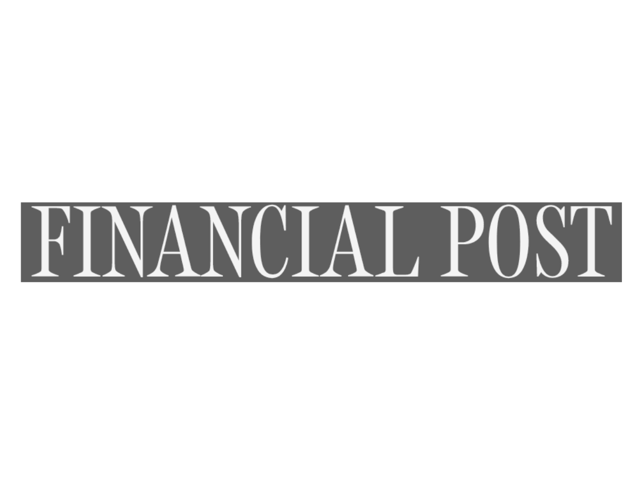Logo for the Financial Post with the text 'FINANCIAL POST' in large font on a gray background.