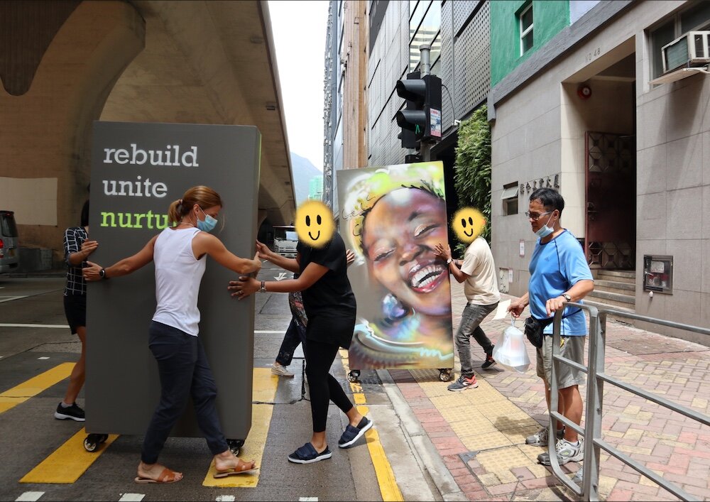 Charity mural for NGO RUN Hong Kong by Elsa Jeandedieu