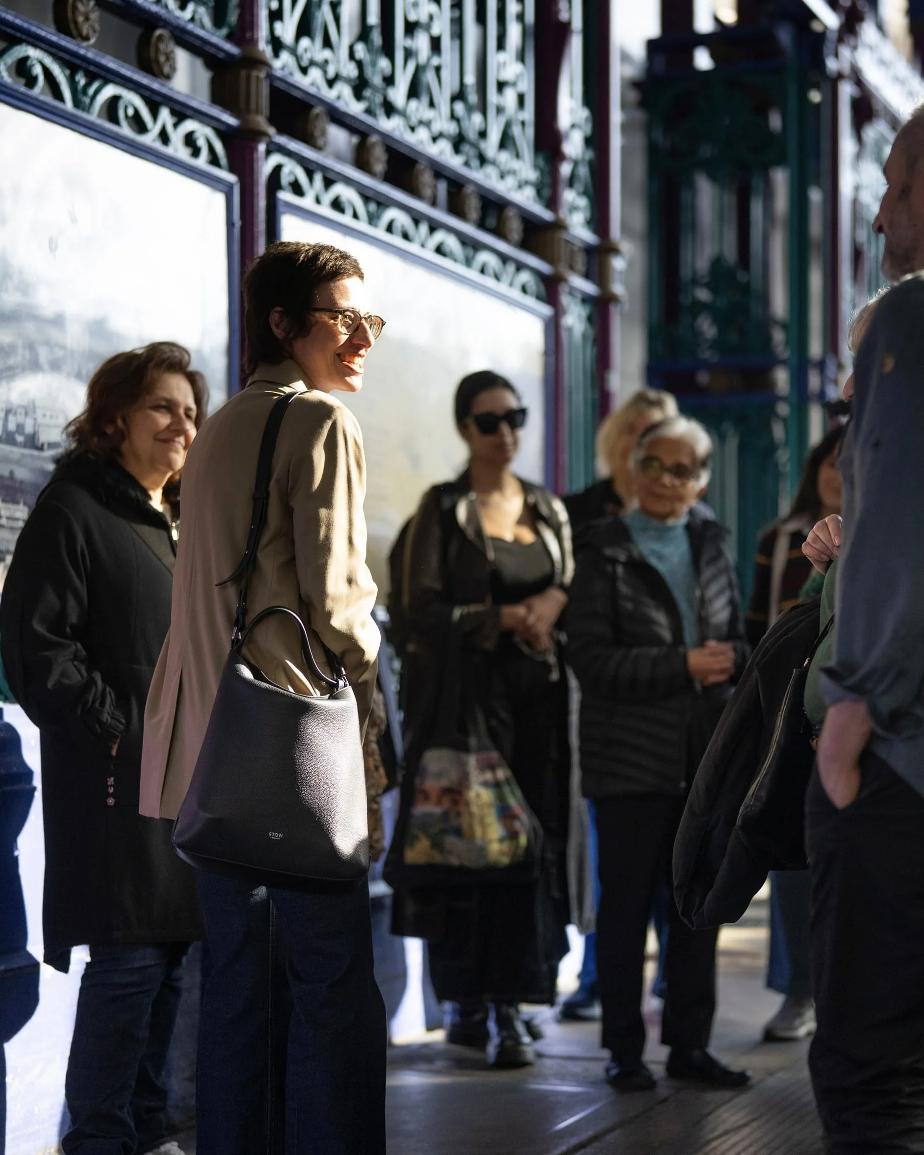 Group of people on a walking tour in Smithfield Market