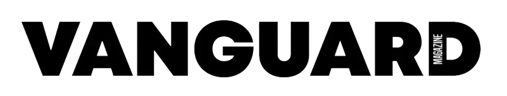 The word 'VANGUARD' in large, black capital letters with a small, vertical text 'MAGAZINE' to the right side of the letter 'D'.