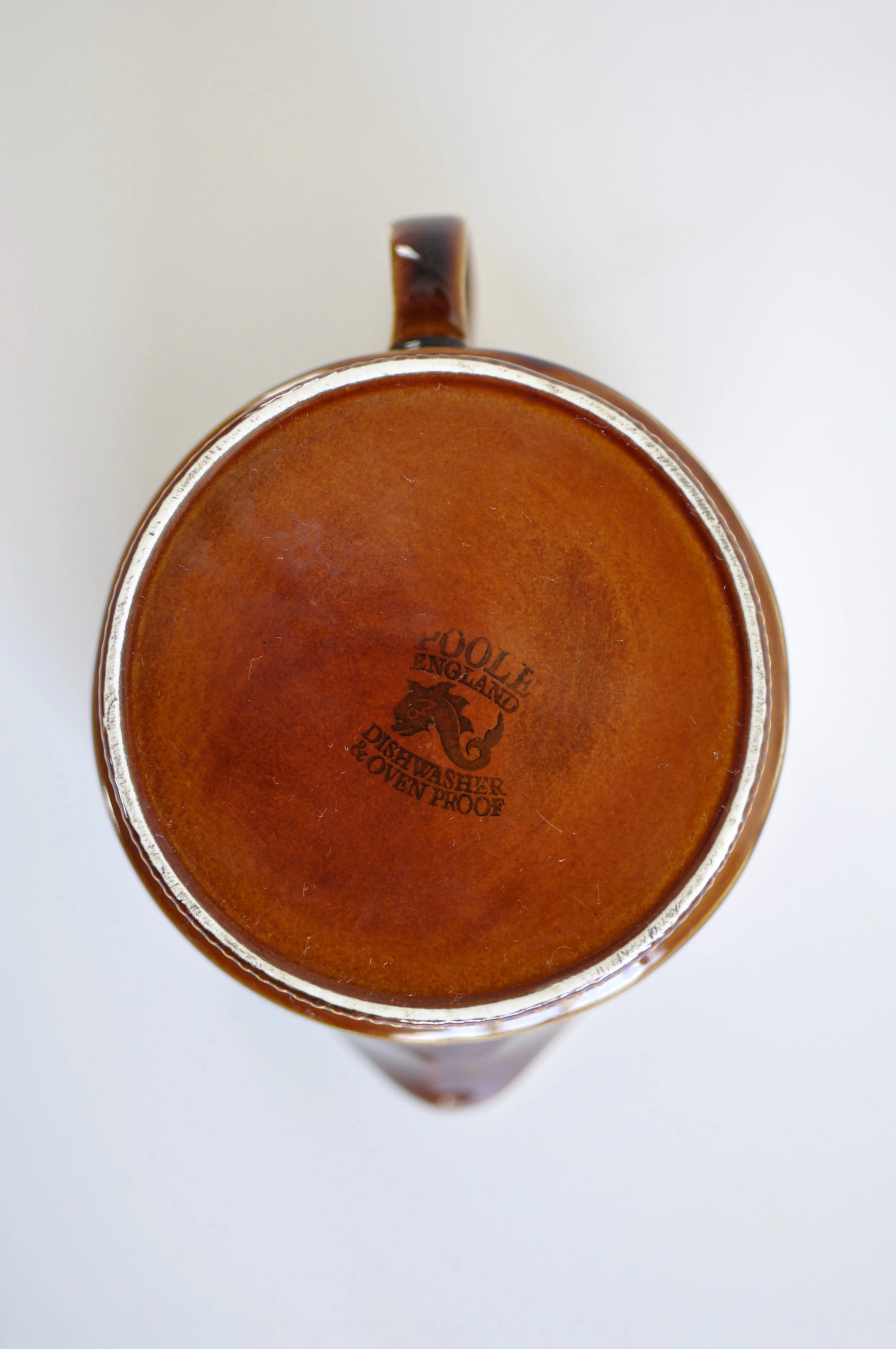 Authentic Poole Pottery maker's mark on the base of a Compact Chestnut jug.