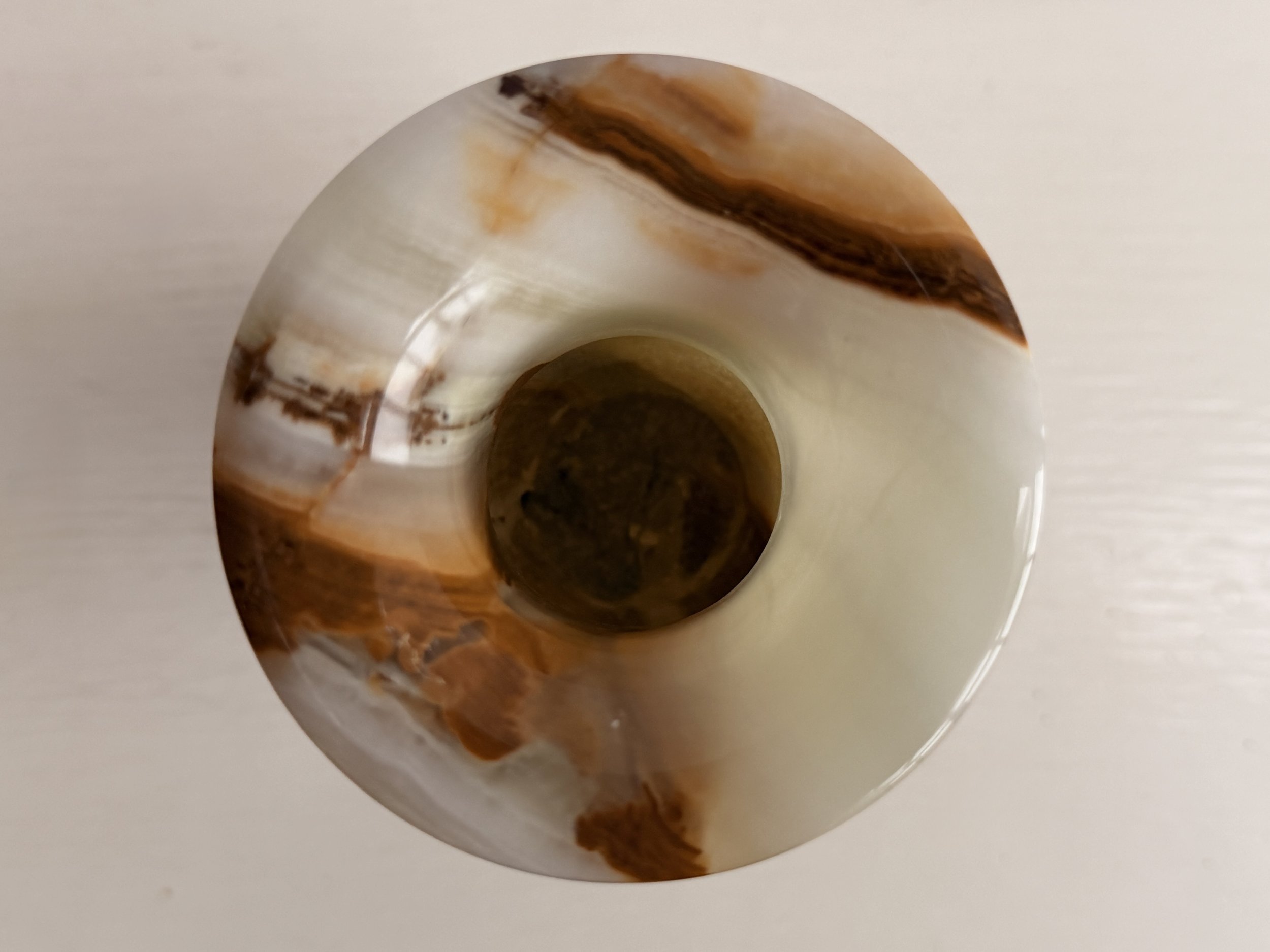 Roof + Roost curated vintage onyx vase, perfect for adding a touch of nature to a modern home.