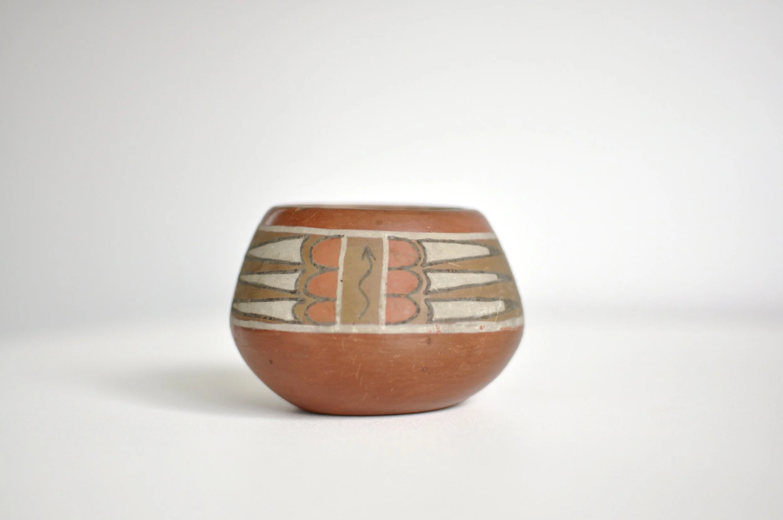 Lela Naranjo Gutierrez Santa Clara Pueblo polychrome offering bowl.
