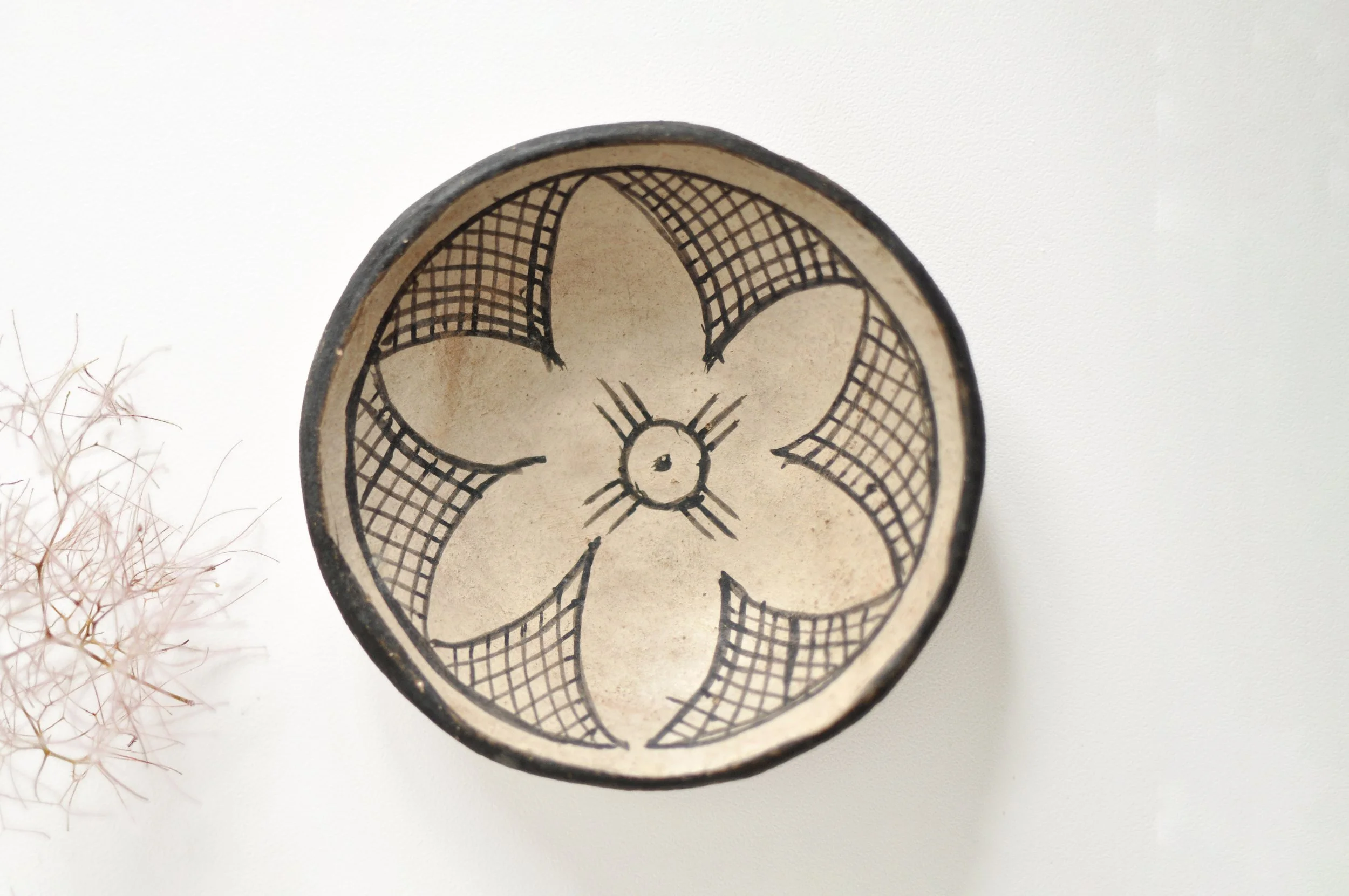 Mid-Century Cochiti Pueblo Offering Dish | Floral Design
