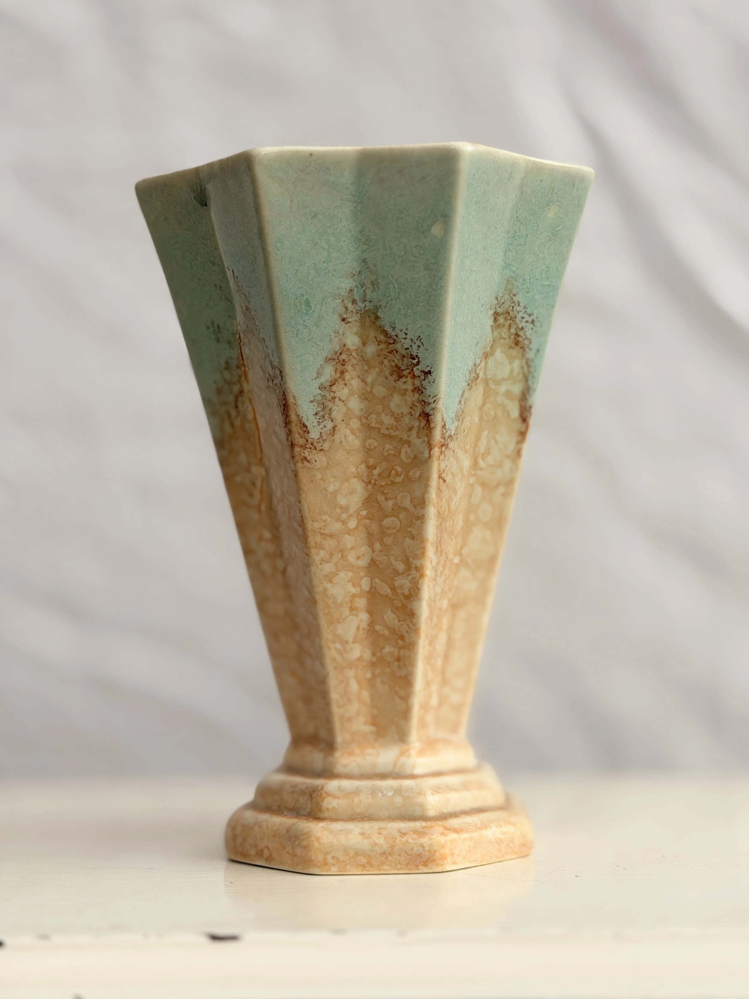 Vintage Crown Devon Art Deco Flower Vase, Staffordshire Pottery Collectible