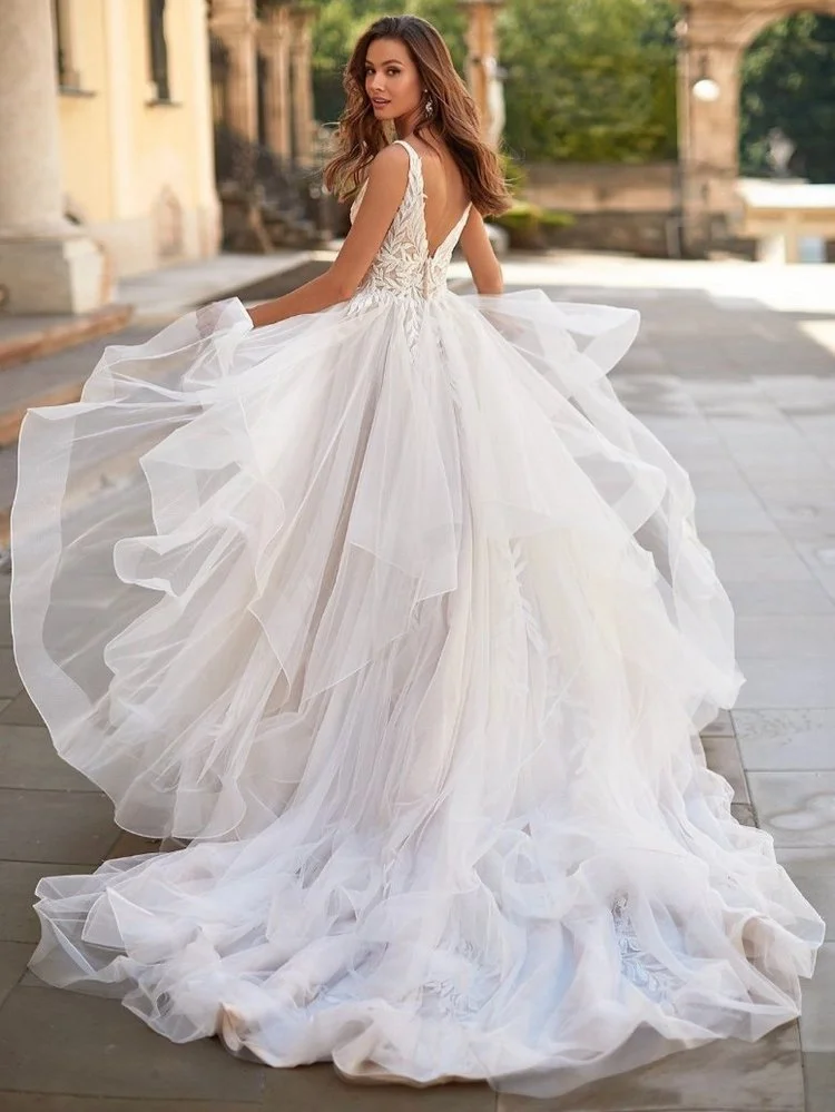 Wedding Dress by Moonlight Bridal - H1484 at Shade Bridal Boutique