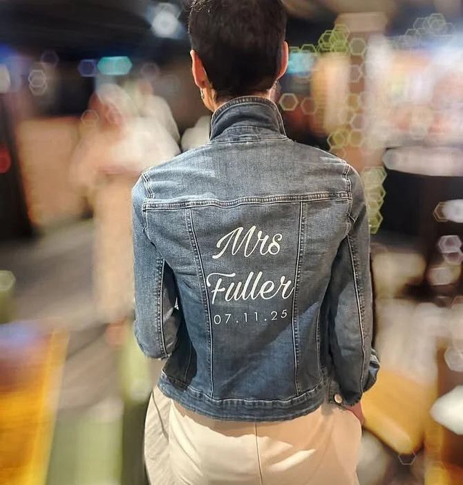 ✨ In a past life, I spent countless hours hand-painting leather and denim jackets for our beautiful brides &mdash; each one a little work of art, made with love and a touch of personality. It was something I truly adored &mdash; calming, creative, an