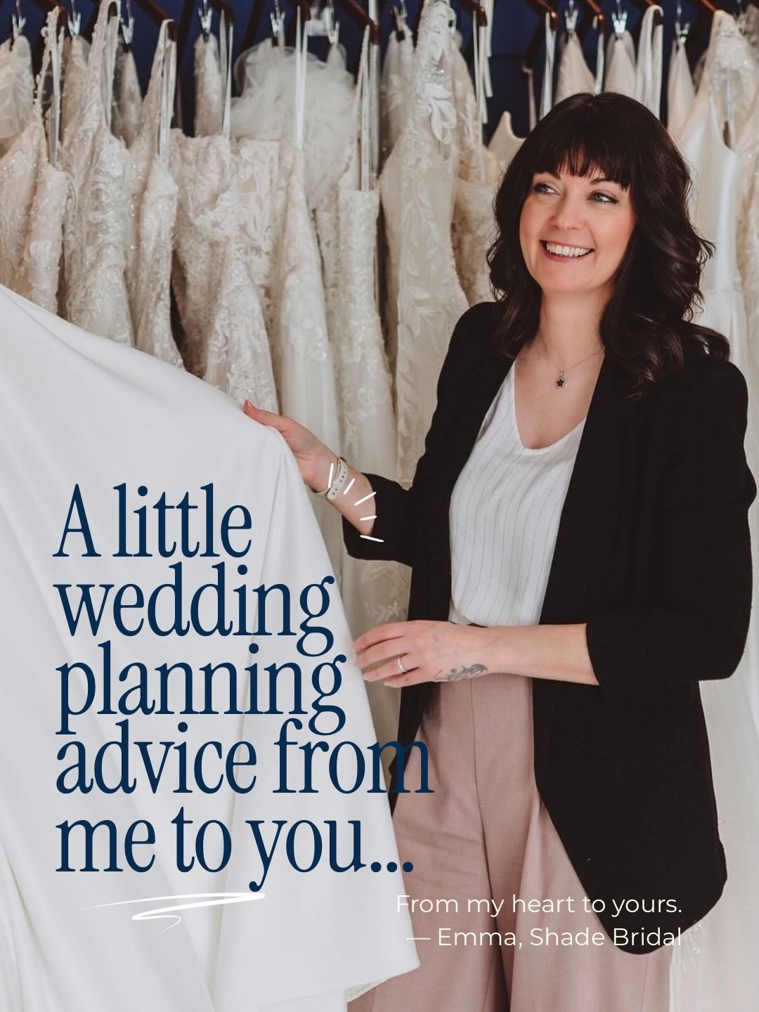 A little advice from me to you, bride-to-be. 🤍

If there&rsquo;s one thing I&rsquo;ve learnt from helping brides find their wedding dresses, it&rsquo;s that wedding planning can come with an awful lot of pressure.

Pressure to look a certain way, sp