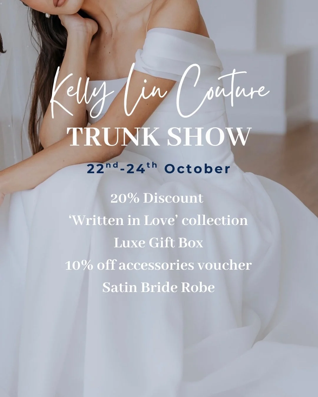 ✨ KELLY LIN COUTURE TRUNK SHOW ✨

22nd &ndash; 24th October | Shade Bridal Boutique

Something very special is coming to SBB&hellip; 💍

For three exclusive days, you&rsquo;ll have the chance to discover and try on the brand-new Written in Love colle