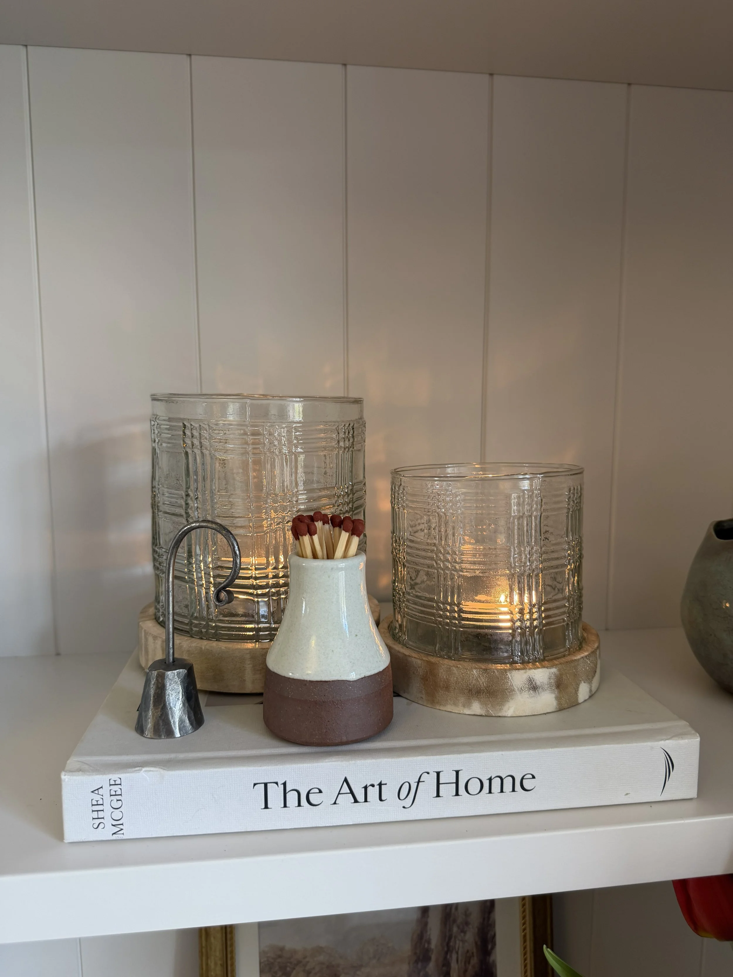 Gingham Candle Holder - Small