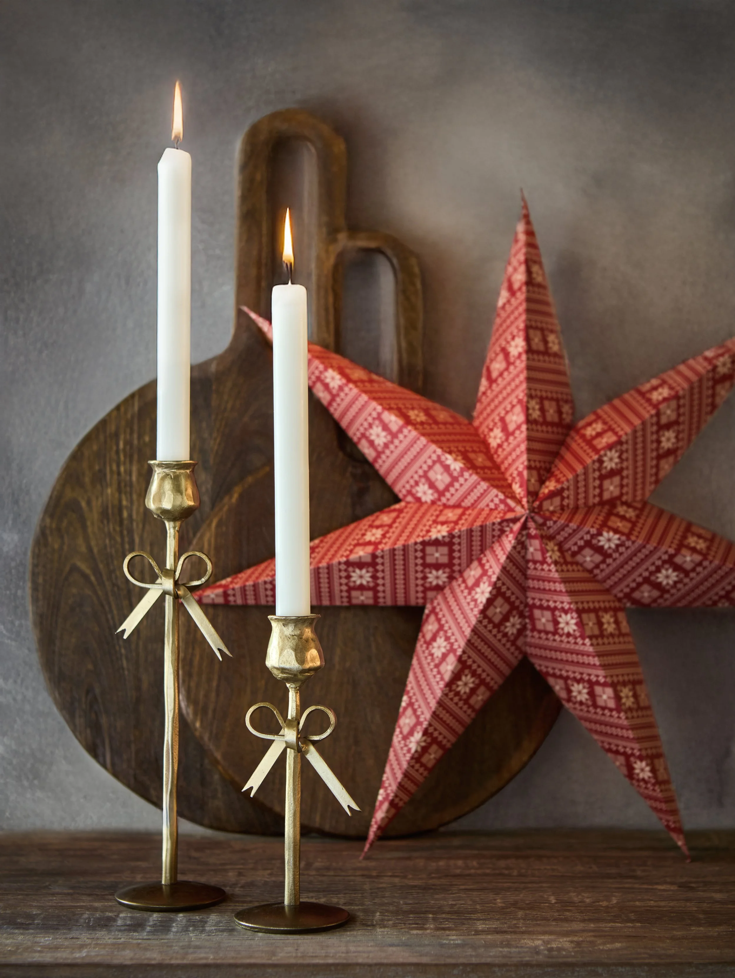 Brass Bow Candlestick - Small