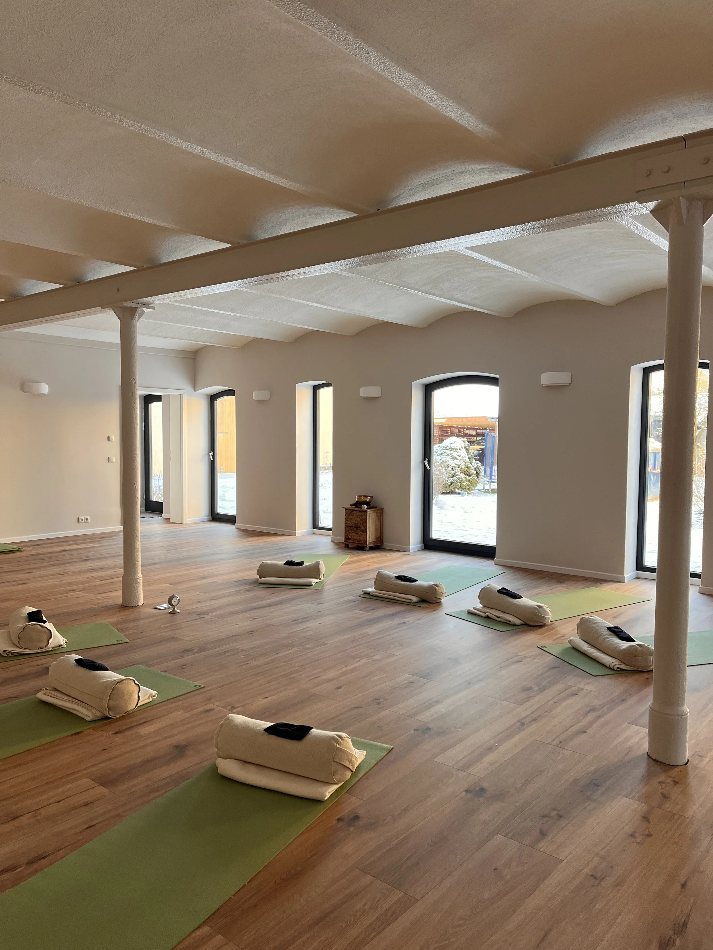 Schattenbild einer Weizenähre auf einer gekrümmten weißen Wand