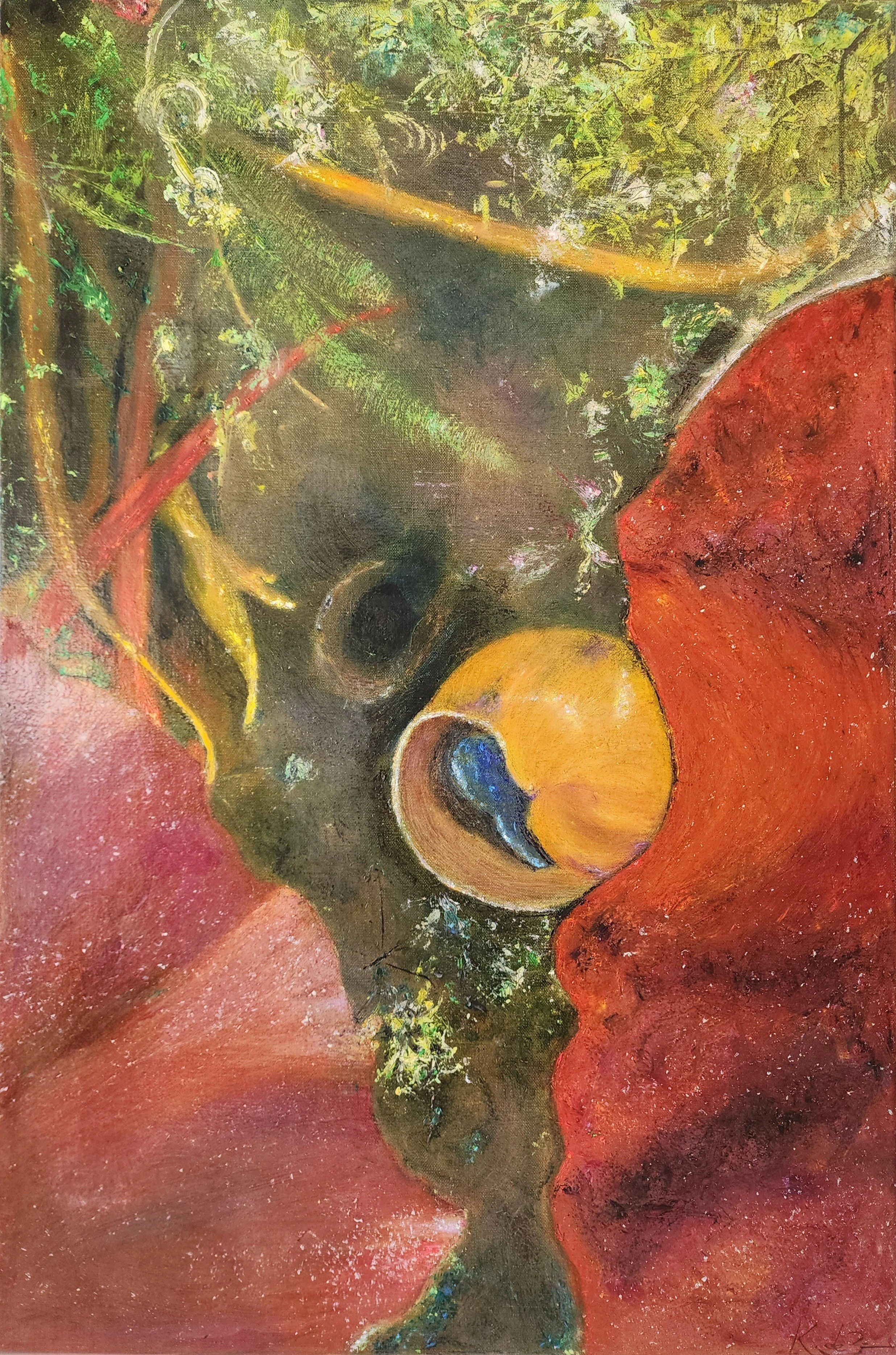 Pond (Holding)
Oil on Canvas 76 x 50.5 cms.
